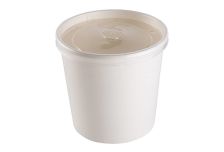 ДоЭко картонная емкость с крышкой (ПЛАСТИК) БЕЛАЯ под суп ECO SOUP ECONOM 340мл 12WE (25/250шт)