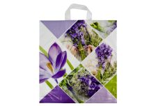 Пакет петля  Тико 40х44 Лавандовый Коллаж/10уп х 50шт/ ПВД 40мкм (500шт) петля