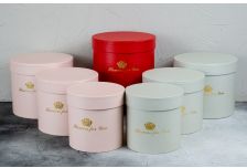 Набор подарочных коробок 1/3 шт ЦИЛИНДР  МИНИ. ОДНОТОННЫЙ С ЗОЛОТОЙ НАДПИСЬЮ