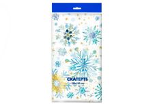 НГ Скатерти 120х180  (50шт)  ИНТЕРПАК  Снежинки