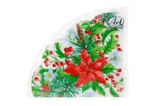 НГ Салфетки 33х33, 12 шт,3 сл. Art Bouquet Rondo (15 уп) НГ ПУАНСЕТТИЯ