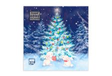 НГ Салфетки 33х33, 20 шт,3 сл. Art Bouquet (12 уп) НГ В НОВОГОДНЮЮ НОЧЬ