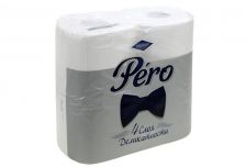 Туалетная бумага PERO(Перо) 4-х сл. 20м (4рул) (14уп) Белая
