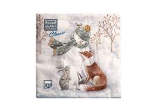 НГ Салфетки 33х33, 20 шт,3 сл. Art Bouquet (12 уп) НГ СНЕГОВИК И ЕГО ДРУЗЬЯ