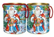 НГ Туба  700гр  ДЕД МОРОЗ И ВНУЧКА  d 12хh 16,5см (18шт)