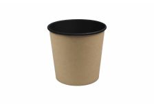 ОСК супница Round Bowl 500 ДНО черно-крафт д100(76)х95мм (600шт). Вместимость 435мл