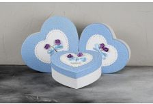 Набор подарочных коробок 1/3 СЕРДЦЕ С АППЛИКАЦИЕЙ НА КРЫШКЕ