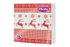 НГ Салфетки 33х33, 20 шт,2 сл. PLUSHE (30 уп) НГ ОЛЕНИ КРАСНЫЕ