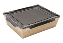 ДоЭко салатник с прозр крышкой OpSalad 1000 (опсалад) Черный 220х160х55 (50/150шт)