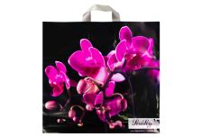 Пакет петля  Серикоф 45х43 Орхидея полоса /16уп х 25шт/ ПВД 100мкм (400шт) петл