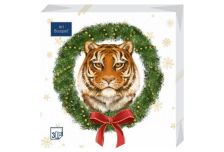 НГ Салфетки 33х33, 20 шт,3 сл. БОГЕТ (12 уп) НГ ГОД ТИГРА