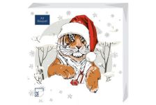 НГ Салфетки 33х33, 20 шт,3 сл. БОГЕТ (12 уп) НГ ГОД ТИГРА-2