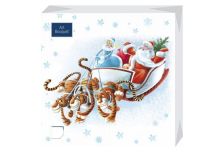 НГ Салфетки 33х33, 20 шт,3 сл. БОГЕТ (12 уп) НГ НОВОГОДНЯЯ ТРОЙКА