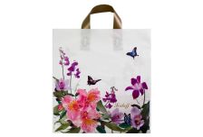 Пакет петля  Серикоф 35х37 Цветы/10уп х 50шт/ ПВД 100мкм (500шт) петля