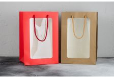 Набор подарочных коробок ПАКЕТ С ОКНОМ Прямоуг. БОЛ.