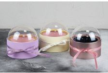 Набор подарочных коробок 1шт КРУГ С КУПОЛЬНОЙ ПРОЗРАЧ.КРЫШКОЙ ИЗ ОРГСТЕКЛА