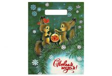 Пакет выруб  НГ Тико 23х30 Два бельчонка /30уп х 100шт/ (3000шт) .