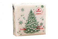 НГ Салфетки 24х24, 50 шт,1 сл. ЛИЛИЯ (72 уп) НГ НОВОГОДНЯЯ ЕЛЬ