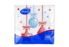 НГ Салфетки 24х24, 100 шт,1 сл. ЛИЛИЯ (36 уп) НГ ЕЛОВЫЕ ИГРУШКИ