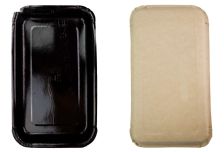 ДоЭко лоток ECO PLATTER (эко платтер) 400 ЧЕРНЫЙ 220х140х20 (50/300шт)