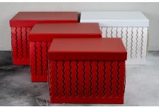 Набор подарочных коробок 1/3 ПРЯМОУГ. ОДНОТОН С ЗИГЗАГАМИ 3Д