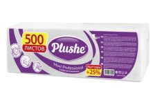 Салфетки 24х24 1-слойн. (PLUSHE) 500л/4уп Белые classic