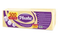 Салфетки 24х24 1-слойн. (PLUSHE) 500л/4уп Пастель Абрикосовые