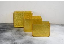 Набор подарочных коробок 1/3ШТ Прямоуг. ПЛАСТИК С БЛЁСТКОМ И РУЧКАМИ