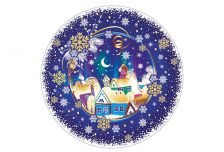 Бум тарелка Папирус НОВЫЙ ГОД д.230мм ГОРОДОК /10уп * 50шт/ (500шт)