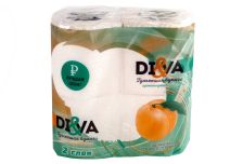 Туалетная бумага ДИВА  2-х сл. 15м (4рул)  Персик (12уп)