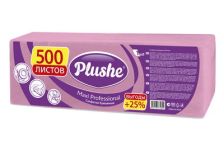 Салфетки 24х24 1-слойн. (PLUSHE) 500л/4уп Пастель Розовые