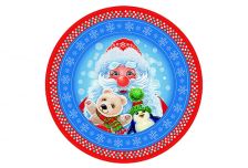 Бум тарелка Папирус НОВЫЙ ГОД д.230мм НОВОГОДНЕЕ ТРИО /10уп * 50шт/ (500шт)