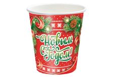 Бум стакан Папирус НОВЫЙ ГОД 0,250л диам 80мм БАНТ /20х50шт/(1000шт)