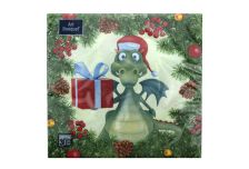 НГ Салфетки 33х33, 20 шт,3 сл. БОГЕТ (12 уп) НГ СИМВОЛ ГОДА Дракон