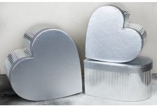 Набор подарочных коробок 1/3 ШТ СЕРДЦЕ золото/серебро