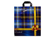 Пакет петля  ДПА 40х43 Шотландка синяя /10уп х 50шт/ ПВД 80мкм (500шт)