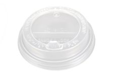 Крышка для стак. Каштан  д.80мм (0,250л) прозрачная (20уп х100шт)  (2000шт) с откидным пит.
