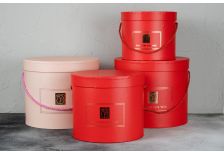 Набор подарочных коробок 1/3 ЦИЛИНДР ОДНОТОН С НАДПИСЬЮ