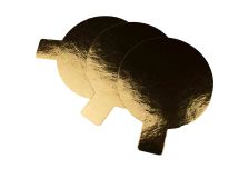 Подложка картонная 0,8мм с держателем 80мм золото ФИН (100шт)