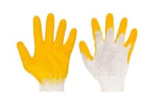 Перчатки ХБ одинарная обливка желтые (300пар) ЛТ