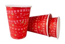 Бум стакан Виридо 0,350л диам 90мм ГН Праздничный красный  /16уп * 50шт/ (800шт)