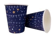 Бум стакан Виридо 0,250л диам 80мм ГН Праздничный синий  /20уп * 50шт/ (1000шт)