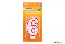Свечи для торта PATERRA цифра 6 (48шт)