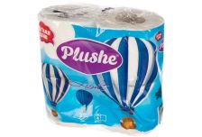 Туалетная бумага Plushe (Плюше Супер Лайт) Super Light 4 рулона 2-х слойная, 15м белый, 1/12 в уп ЮГ