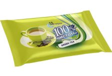 Салфетки влажные 100%Чистоты (15шт) Зеленый чай (140уп)