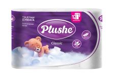 ТуалетнаТуалетная бумага PLUSHE Classic 2-х сл. 18м (12рул)   (12уп)