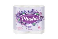 Туалетная бумага PLUSHE Delux Light 3-х сл. 15м (4рул) Сирень (12уп)