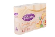 Туалетная бумага Plushe «Comfort care» Honey Nectarine, персик, аромат,  3 слоя, 12 в уп	 ЮГ