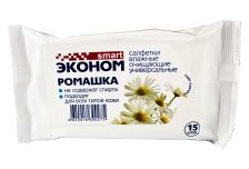 Салфетки влажные Смарт Эконом (15шт)  Ромашка (108уп) РГ