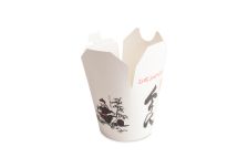 Короб бумажный China Pack (чина пак) /d1-85x105,d2-90,h-97/ Китай БЕЛЫЙ С РИСУНКОМ 450мл (500шт) КП